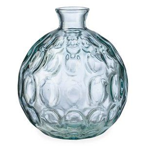 Dune Round Recycled Dimpled Glass Vase, 7.5"H - Clear / NWT